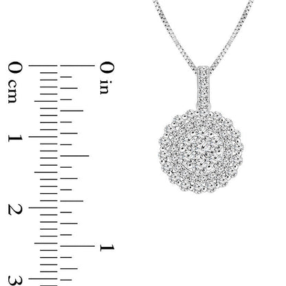 0.75 CT. T.W. Natural Diamond Triple Frame Pendant in 14K White Gold
