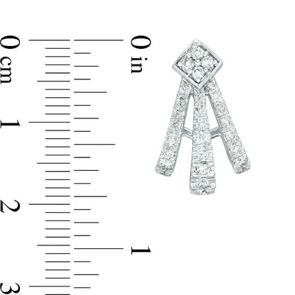 1 CT. T.W. Diamond Fan J-Hoop Earrings in 10K White Gold