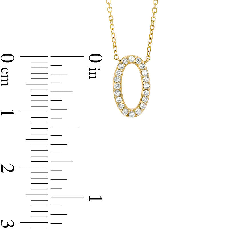 0.13 CT. T.W. Natural Diamond Mini Oval Necklace in 10K Yellow Gold