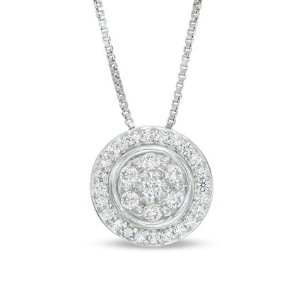 Convertibilities 0.5 CT. T.W. Composite Natural Diamond Circle Three-in-One Pendant in 10K White Gold
