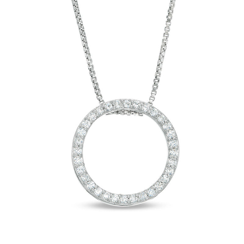 Convertibilities 0.5 CT. T.W. Composite Natural Diamond Circle Three-in-One Pendant in 10K White Gold