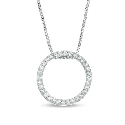 Convertibilities 0.5 CT. T.W. Composite Natural Diamond Circle Three-in-One Pendant in 10K White Gold