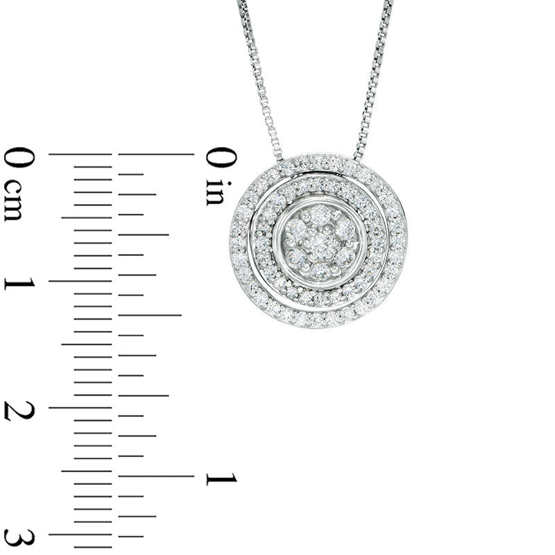 Convertibilities 0.5 CT. T.W. Composite Natural Diamond Circle Three-in-One Pendant in 10K White Gold