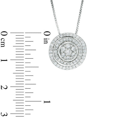 Convertibilities 0.5 CT. T.W. Composite Natural Diamond Circle Three-in-One Pendant in 10K White Gold