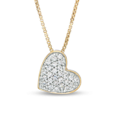 Convertibilities 0.25 CT. T.W. Composite Natural Diamond Heart Three-in-One Pendant in Sterling Silver with 14K Gold Plate