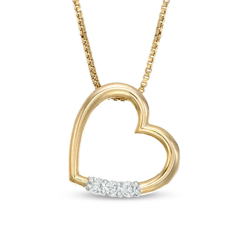 Convertibilities 0.25 CT. T.W. Composite Natural Diamond Heart Three-in-One Pendant in Sterling Silver with 14K Gold Plate