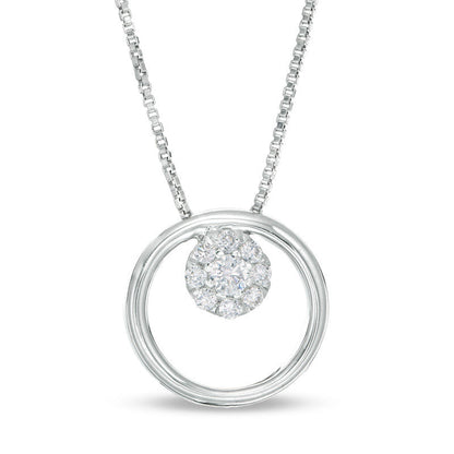 Convertibilities 0.33 CT. T.W. Natural Diamond Open Circles Three-in-One Pendant in Sterling Silver