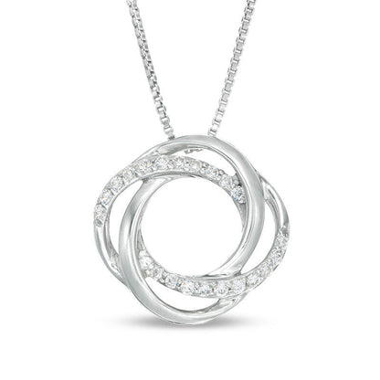 Convertibilities 0.38 CT. T.W. Natural Diamond Swirl Three-in-One Pendant in 10K White Gold
