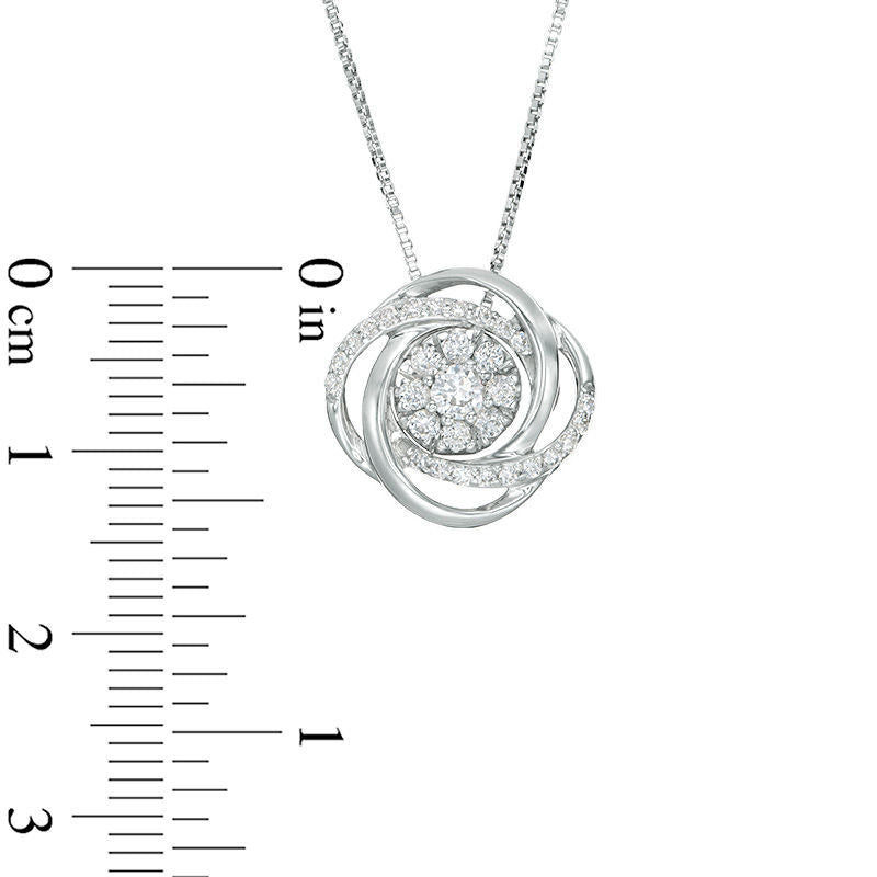 Convertibilities 0.38 CT. T.W. Natural Diamond Swirl Three-in-One Pendant in 10K White Gold