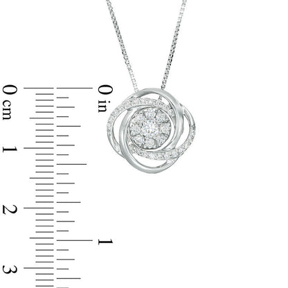 Convertibilities 0.38 CT. T.W. Natural Diamond Swirl Three-in-One Pendant in 10K White Gold