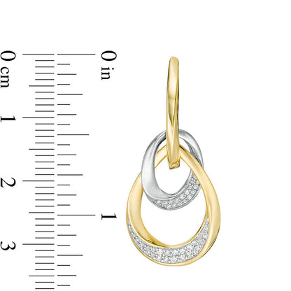 0.33 CT. T.W. Diamond Oval Twist Doorknocker Drop Earrings in 10K Two-Tone Gold