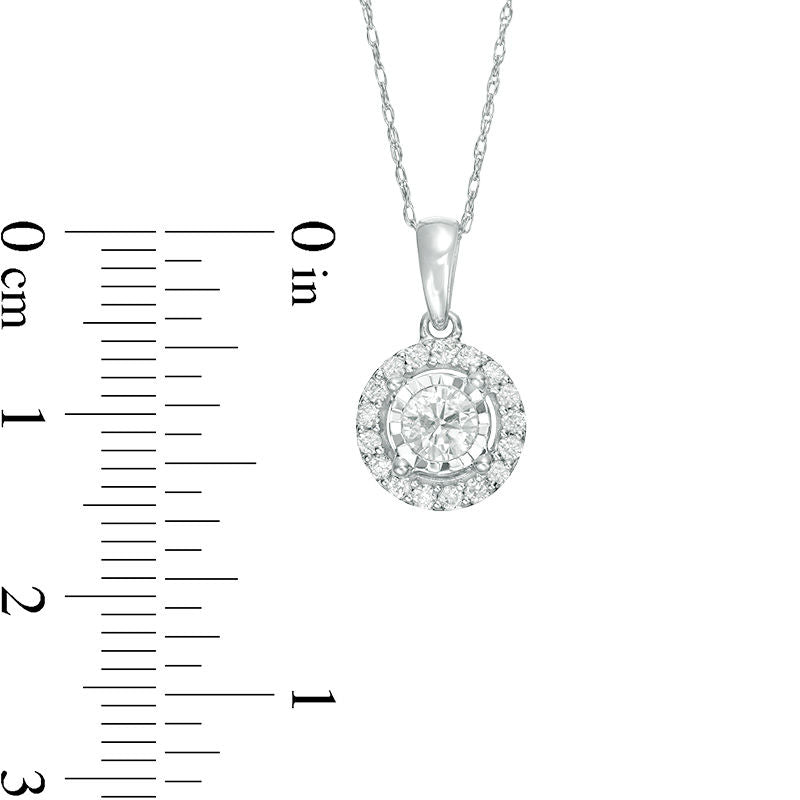 0.38 CT. T.W. Natural Diamond Frame Pendant in 10K White Gold
