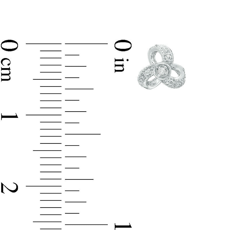 Diamond Accent Triple-Loop Stud Earrings in 10K White Gold