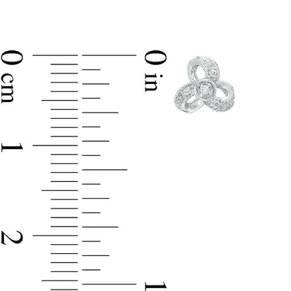 Diamond Accent Triple-Loop Stud Earrings in 10K White Gold