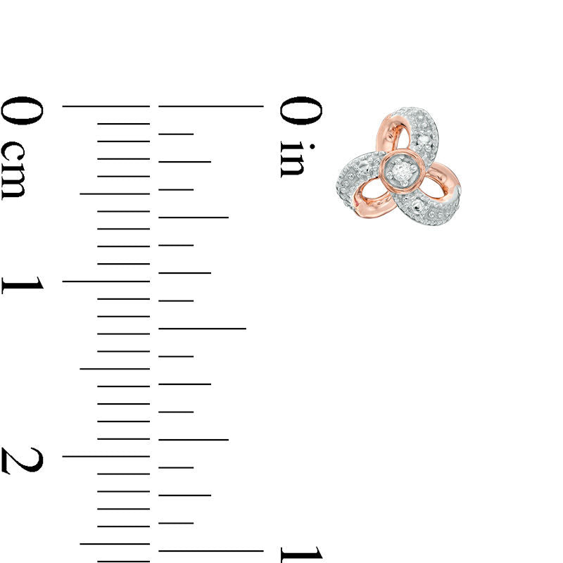 Diamond Accent Triple-Loop Stud Earrings in 10K Rose Gold