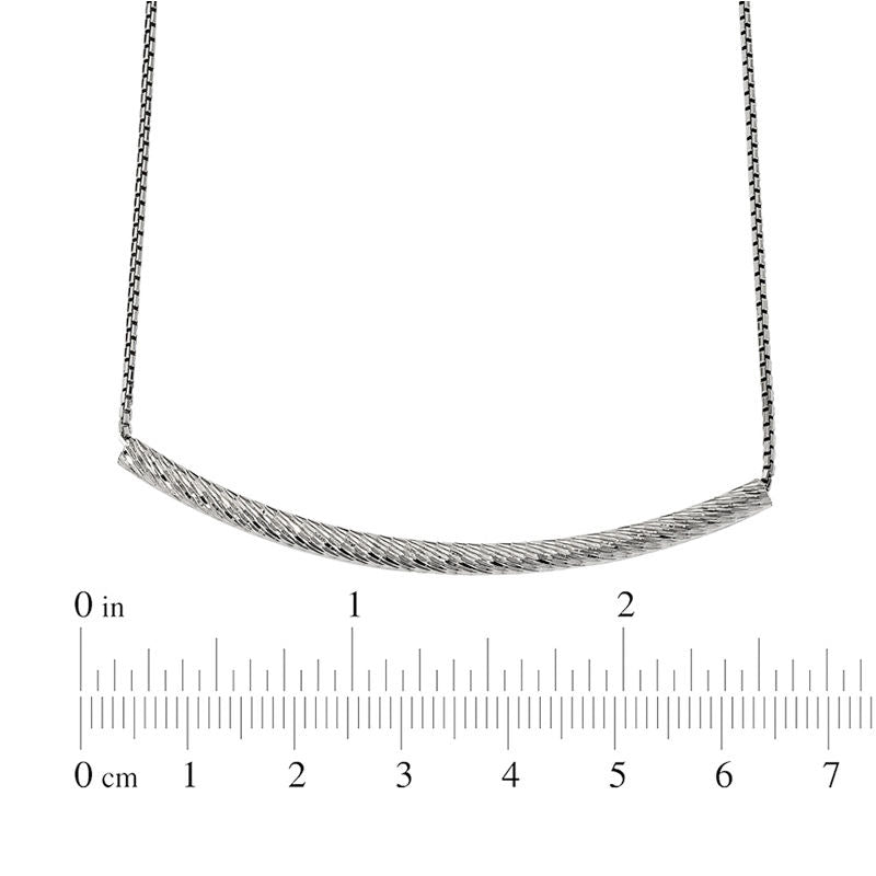 Curved Bar Necklace in Sterling Silver - 19