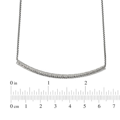 Curved Bar Necklace in Sterling Silver - 19
