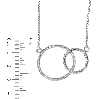 Interlocking Circles Necklace in Sterling Silver - 20