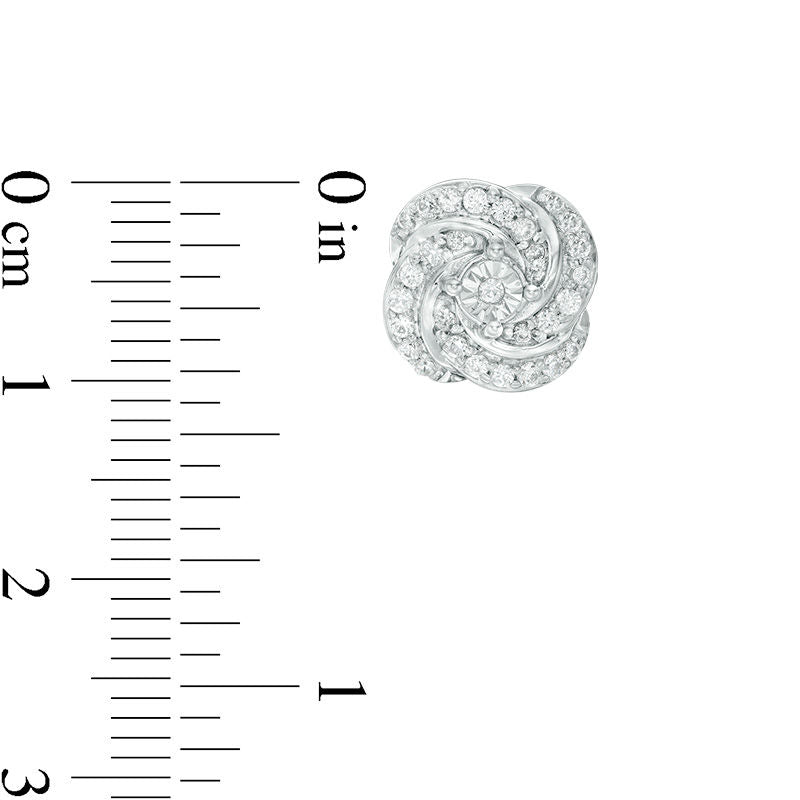 0.5 CT. T.W. Diamond Swirl Stud Earrings in 10K White Gold