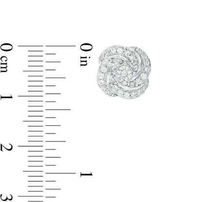 0.5 CT. T.W. Diamond Swirl Stud Earrings in 10K White Gold