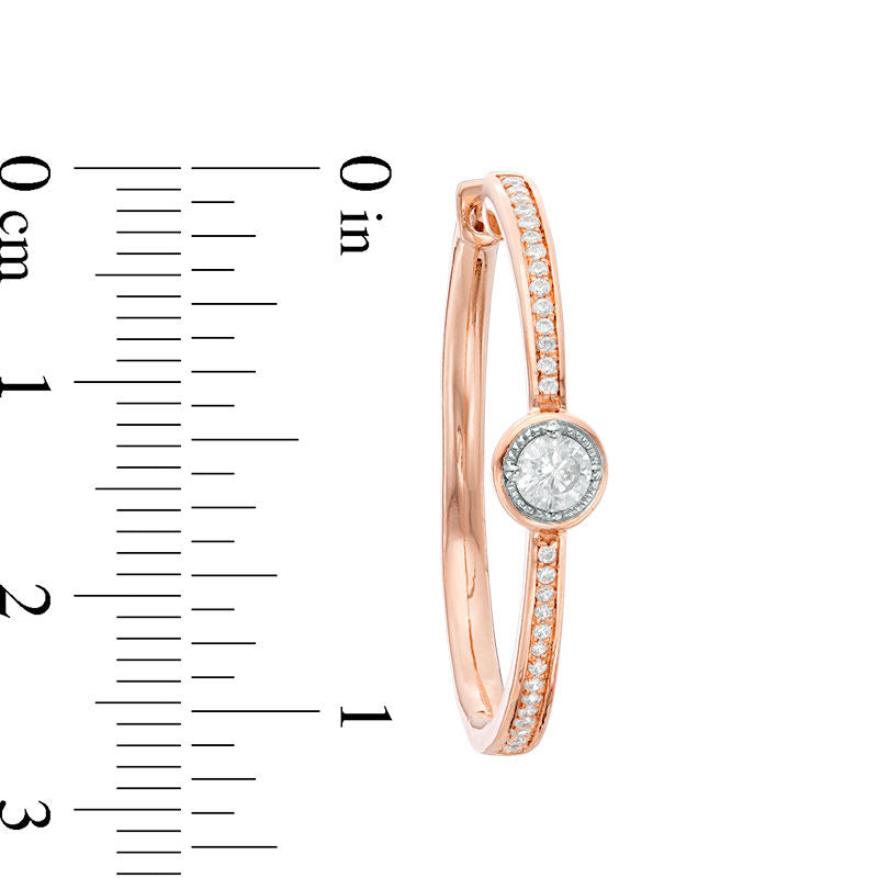 0.75 CT. T.W. Diamond Hoop Earrings in 10K Rose Gold
