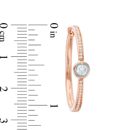 0.75 CT. T.W. Diamond Hoop Earrings in 10K Rose Gold