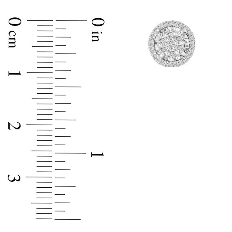 0.5 CT. T.W. Composite Diamond Frame Stud Earrings in 10K White Gold