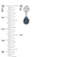 Pear-Shaped Blue Sapphire and 0.2 CT. T.W. Diamond Frame Clover Drop Earrings in 10K White Gold