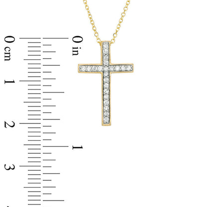 0.17 CT. T.W. Certified Natural Diamond Cross Pendant in 14K Gold (I/I1)