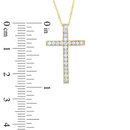 0.33 CT. T.W. Certified Natural Diamond Cross Pendant in 14K Gold (I/I1)