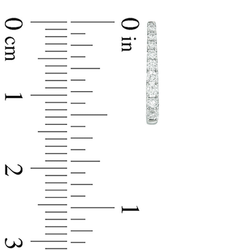 0.25 CT. T.W. Certified Diamond Hoop Earrings in 14K White Gold (H/I1)