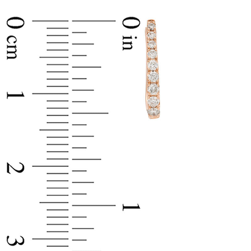 0.25 CT. T.W. Certified Diamond Hoop Earrings in 14K Rose Gold (H/I1)