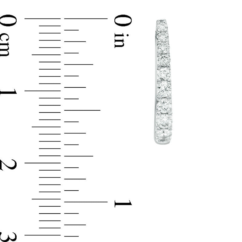 0.5 CT. T.W. Certified Diamond Hoop Earrings in 14K White Gold (H/I1)