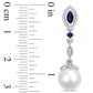 Cultured Freshwater Pearl, Lab-Created Blue Sapphire and 0.2 CT. T.W. Diamond Drop Earrings in 10K White Gold