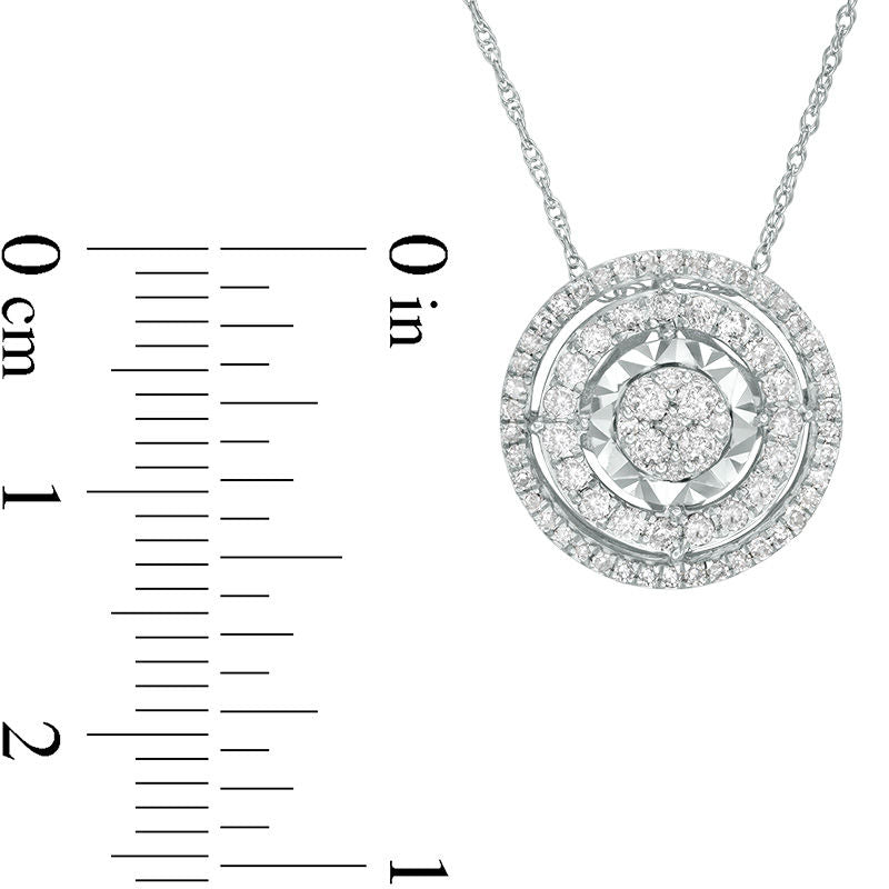 0.5 CT. T.W. Composite Natural Diamond Double Frame Pendant in 10K White Gold