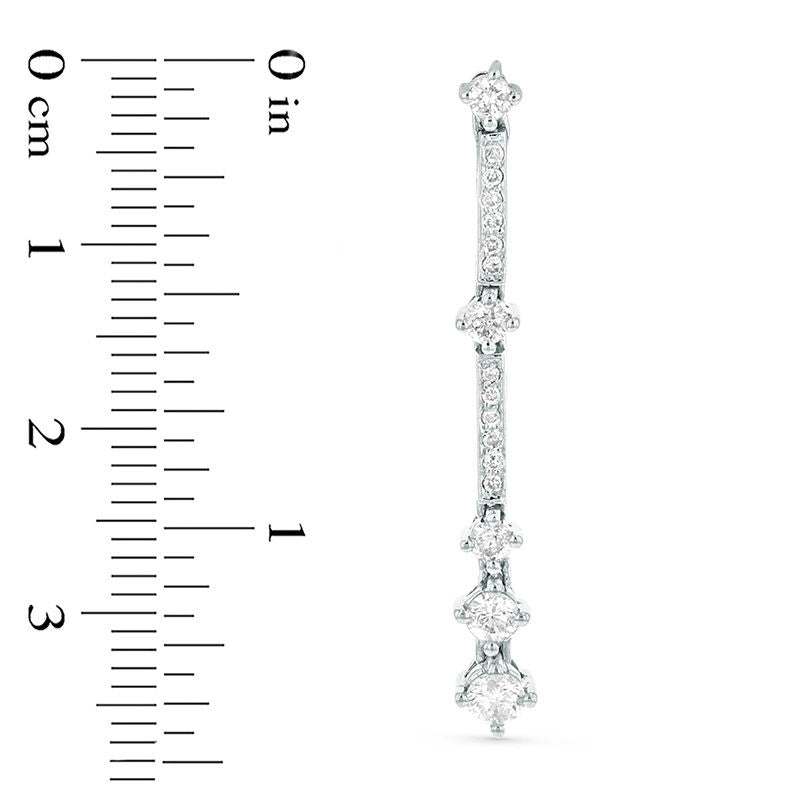 0.75 CT. T.W. Diamond Bar Drop Earrings in 14K White Gold (I/SI2)