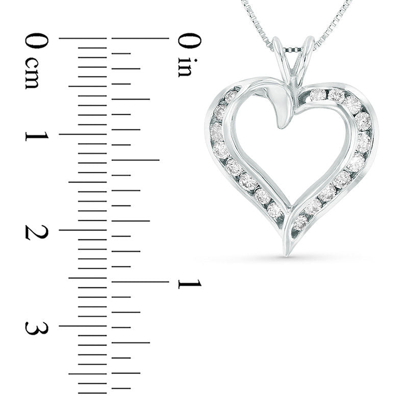 0.38 CT. T.W. Natural Diamond Heart Pendant in 14K White Gold (I/I1)