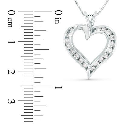 0.38 CT. T.W. Natural Diamond Heart Pendant in 14K White Gold (I/I1)