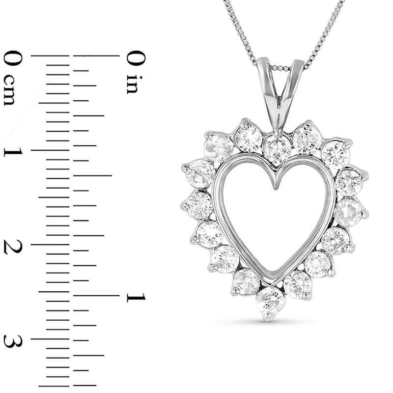 1.5 CT. T.W. Natural Diamond Heart Pendant in 14K White Gold (I/I1)