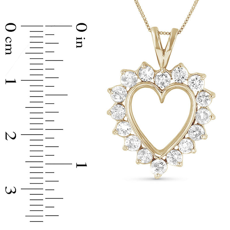 1.5 CT. T.W. Natural Diamond Heart Pendant in 14K Gold (I/I1)