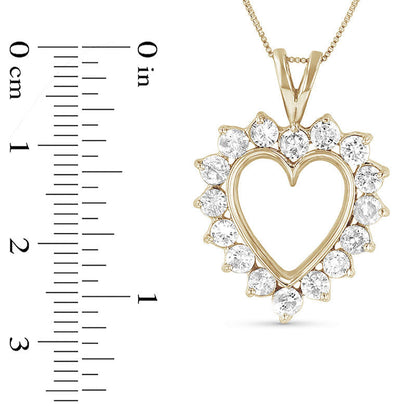 1.5 CT. T.W. Natural Diamond Heart Pendant in 14K Gold (I/I1)