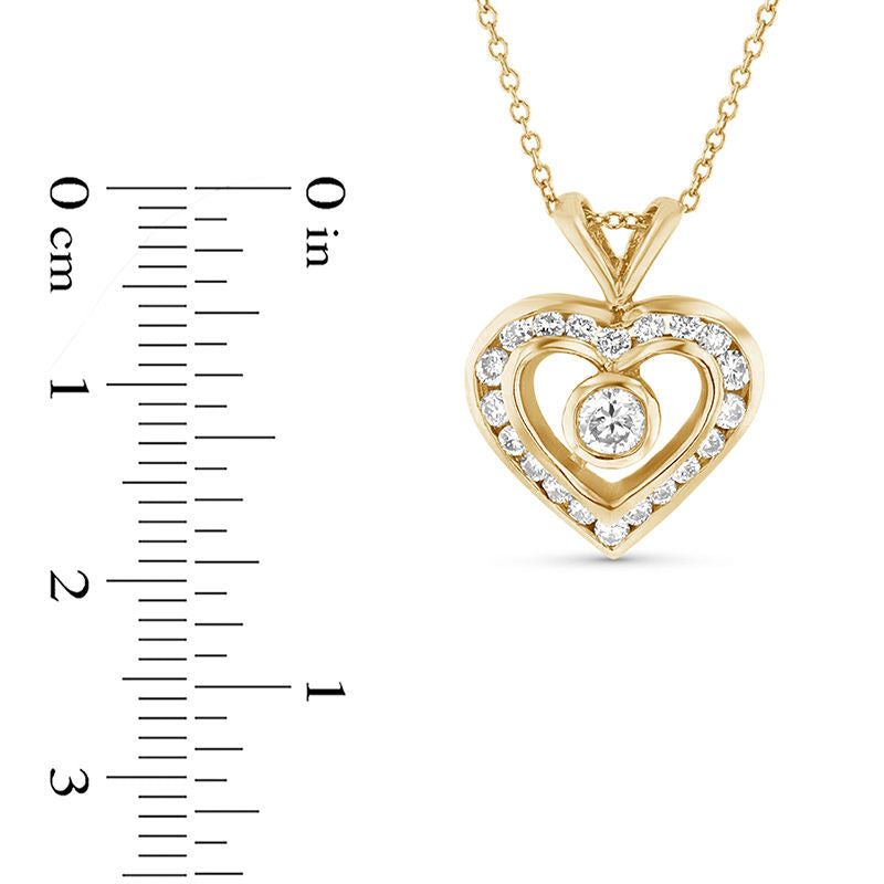 0.63 CT. T.W. Natural Diamond Heart Pendant in 14K Gold (I/SI2)