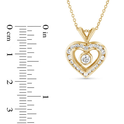 0.63 CT. T.W. Natural Diamond Heart Pendant in 14K Gold (I/SI2)