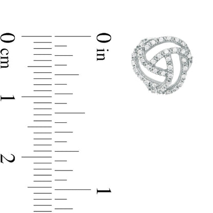 0.2 CT. T.W. Diamond Open Love Knot Stud Earrings in 10K White Gold