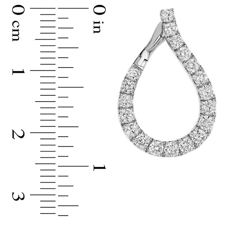 1.75 CT. T.W. Diamond Twisted Hoop Earrings in 18K White Gold (G/SI1)