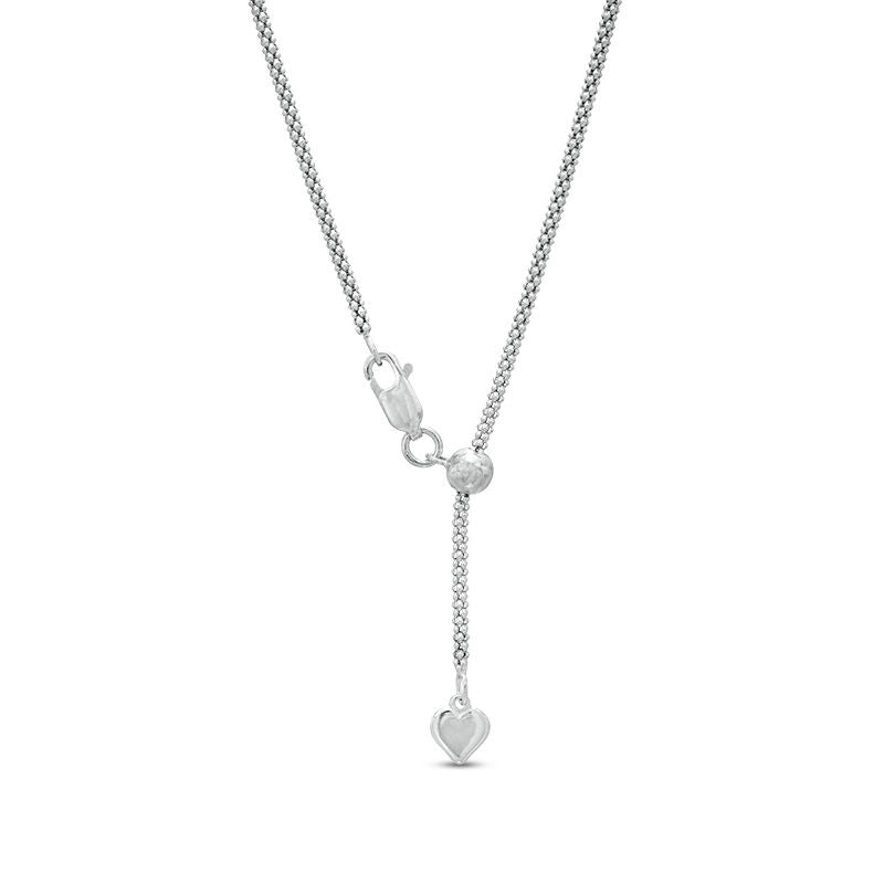 Made in Italy Ladies' 2.0mm Adjustable Popcorn Chain Necklace in Sterling Silver - 22