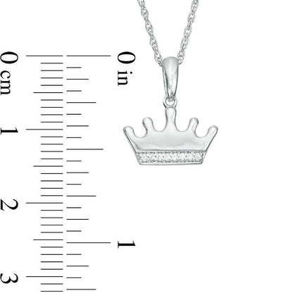 Natural Diamond Accent Crown Pendant in Sterling Silver