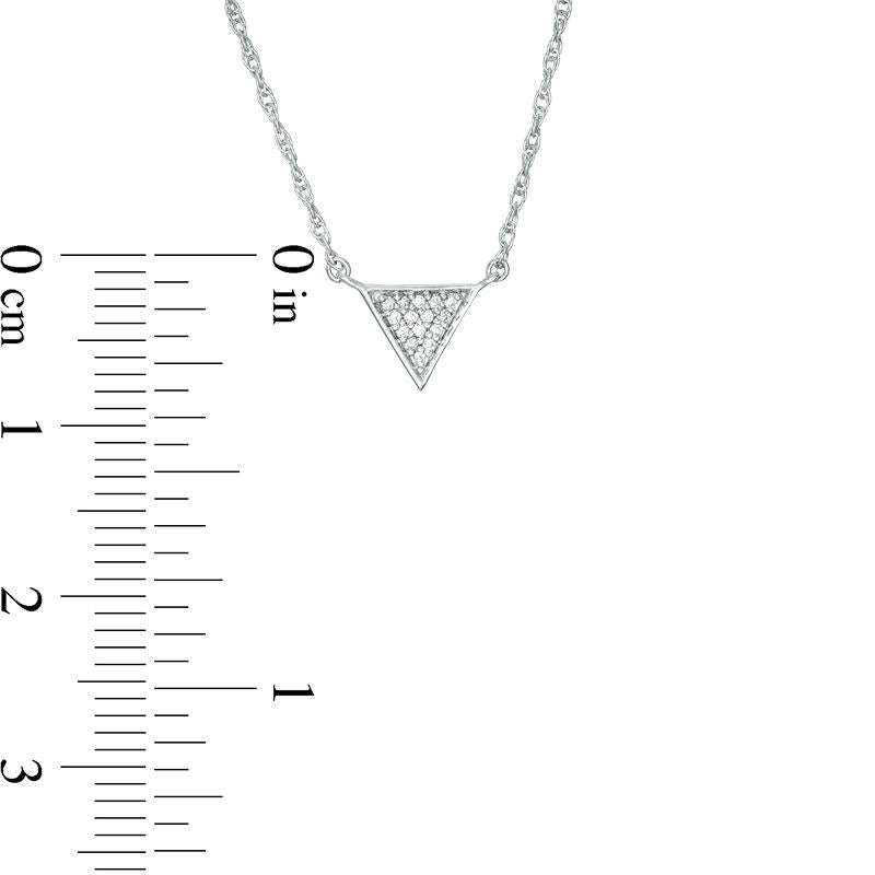 0.05 CT. T.W. Natural Diamond Triangle Necklace in Sterling Silver - 17.75