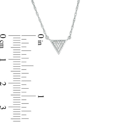 0.05 CT. T.W. Natural Diamond Triangle Necklace in Sterling Silver - 17.75
