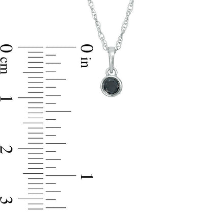 0.1 CT. Enhanced Black Natural Clarity Enhanced Solitaire Bezel-Set Pendant in 10K White Gold